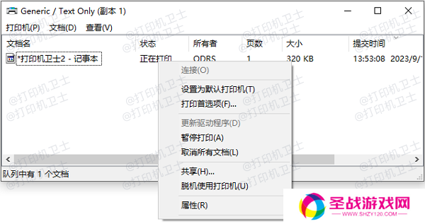 通过打印队列查看